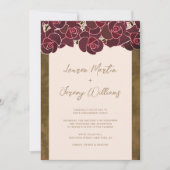 Moderne Bourgondische Roos Vaas Floral Engagement  Kaart (Voorkant)