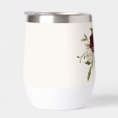 Moderne Bourgondische roze bloemige Waterverf Mono (Rechts)