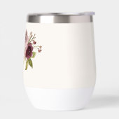 Moderne Bourgondische roze bloemige Waterverf Mono (Links)