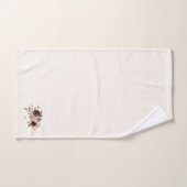 Moderne Bourgondische roze bloemige Waterverf Mono Bad Handdoek (Handdoek)