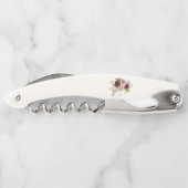 Moderne Bourgondische roze bloemige Waterverf Mono Kurkentrekker (Achterkant)