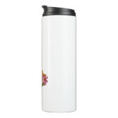 Moderne Bourgondische roze bloemige Waterverf Mono Thermosbeker (Geroteerd rechts)