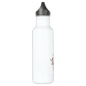 Moderne Bourgondische roze bloemige Waterverf Mono Waterfles (Links)