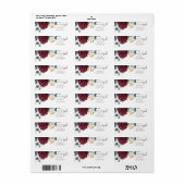 Moderne Bourgondische rozen Lente Huwelijk Etiket (Full Sheet)