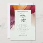 Moderne Bourgondische Sinaasappel minimalistische Kaart (Voorkant)