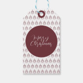 Moderne Bourgondische vrolijke kerstboom Cadeaulabel (Voorkant)