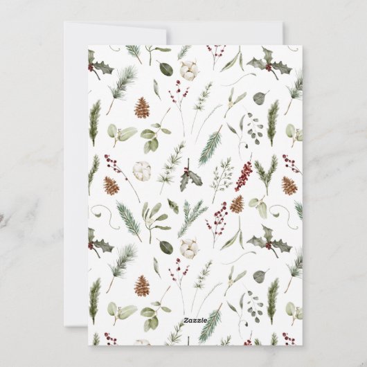 Moderne Bourgondische vrolijke kersttypografie 3 F Feestdagenkaart (Achterkant)