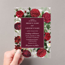 Moderne Bourgondische Waterverf Elegante bruiloft