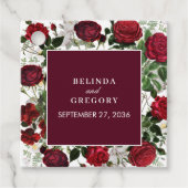 Moderne Bourgondische Waterverf Elegante bruiloft Bedankjes Labels (Voorkant)