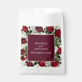 Moderne Bourgondische Waterverf Elegante bruiloft Bedankzakje (Voorkant)