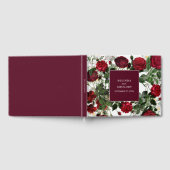 Moderne Bourgondische Waterverf Elegante bruiloft Gastenboek (Volledig)