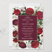 Moderne Bourgondische Waterverf Elegante bruiloft Kaart (Voorkant)