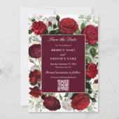 Moderne Bourgondische Waterverf Elegante bruiloft Save The Date (Voorkant)