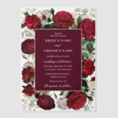 Moderne Bourgondische Waterverf Elegante bruiloft Vellum Uitnodigingen (Voorkant)