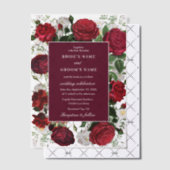 Moderne Bourgondische Waterverf Elegante bruiloft Vellum Uitnodigingen (Offset (Uitnodiging))