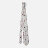 Moderne Bourgondische Wilde Bloemen Boho Bloemstuk Stropdas (Achterkant)
