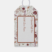 Moderne Bourgondische wilde bloemen | Elegante Boh Cadeaulabel (Voorkant)