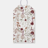 Moderne Bourgondische wilde bloemen | Elegante Boh Cadeaulabel (Achterkant)