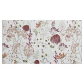 Moderne Bourgondische wilde bloemen | Elegante Boh Kussensloop (Voorkant-Rechts)