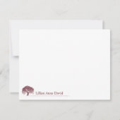 Moderne Bourgondische wilgenboom Logo gepersonalis Notitiekaartje (Voorkant)