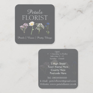 Moderne Boutique Bloemist Bedrijfsbranding Vierkan Vierkante Visitekaartje