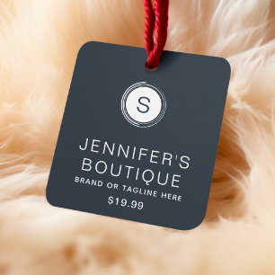 Moderne Boutique Kledinglabels Donkergrijze Prijsl Contactkaartje