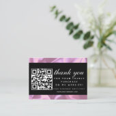 Moderne Boutique Schoonheid Roze Bedankt QR Code Visitekaartje (Staand voorkant)