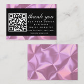 Moderne Boutique Schoonheid Roze Bedankt QR Code Visitekaartje (Voorkant / Achterkant)