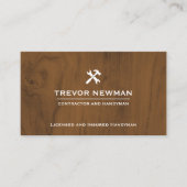 Moderne bouw Handyman Carpenter donker hout Visitekaartje (Voorkant)