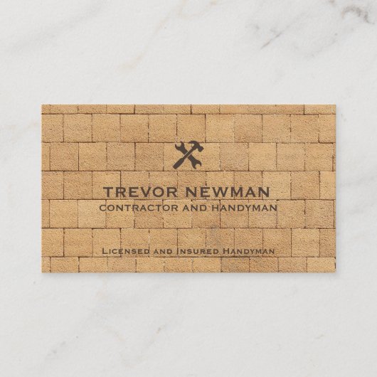 Moderne Bouw Handyman Tool Brick Wall Visitekaartje (Voorkant)