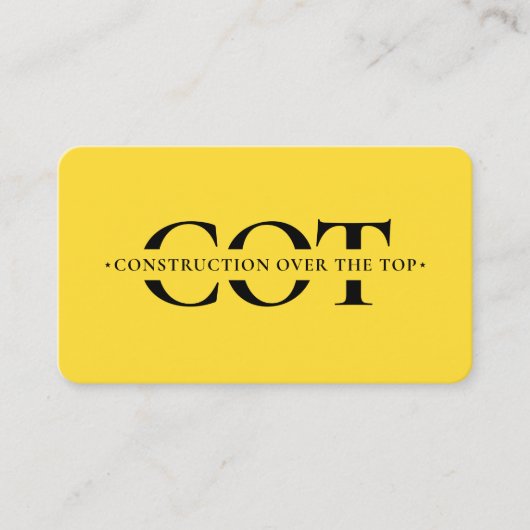 Moderne bouw Monogram Aannemer Geel Visitekaartje (Voorkant)