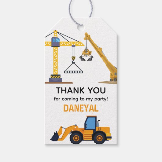 Moderne Bouw Simpele Kinderverjaardag Cadeaulabel (Voorkant)
