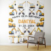 Moderne Bouw Simpele Kinderverjaardag Wandkleed (In situ)