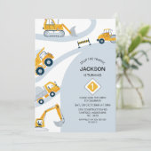 Moderne bouw stopt het verkeer 1e verjaardag kaart (Staand voorkant)