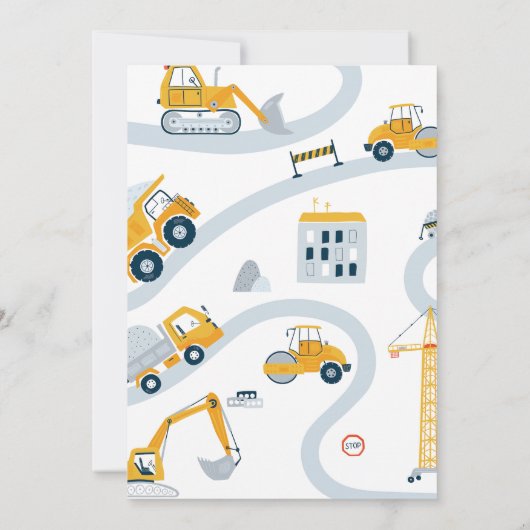 Moderne bouw stopt het verkeer 1e verjaardag kaart (Achterkant)