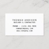 Moderne bouw verbouwing bouwer aannemer visitekaartje (Achterkant)