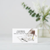 Moderne bouw verbouwing bouwer aannemer visitekaartje (Staand voorkant)