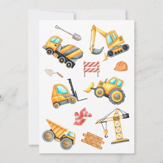 Moderne bouw verjaardag kaart (Achterkant)