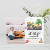 Moderne bouw verjaardagsfoto kaart (Staand voorkant)
