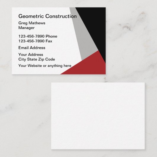 Moderne bouw visitekaartje (Voorkant / Achterkant)
