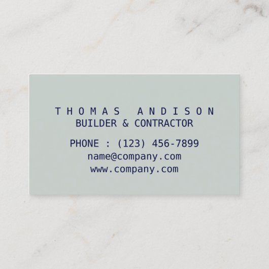 Moderne Bouwarchitect Bouwer Aannemer Visitekaartje (Achterkant)