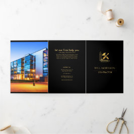 Moderne Bouwconstructie Goud & Zwart Drieluik Kaart