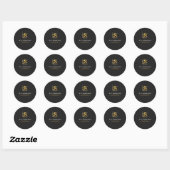 Moderne Bouwconstructie Goud & Zwart Ronde Sticker (Vel)