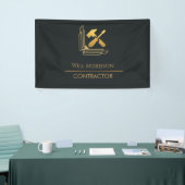 Moderne Bouwconstructie Goud & Zwart Spandoek (Beurs)