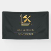 Moderne Bouwconstructie Goud & Zwart Spandoek (Horizontaal)