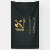 Moderne Bouwconstructie Goud & Zwart Spandoek (Verticaal)