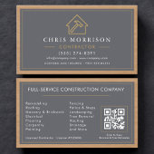 Moderne bouwconstructie houten QR-code Visitekaartje