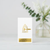 Moderne Bouwconstructie Witte Gouden Thuis Bouwen  Visitekaartje (Staand voorkant)