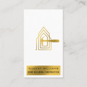Moderne Bouwconstructie Witte Gouden Thuis Bouwen  Visitekaartje (Voorkant)