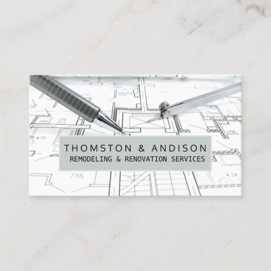 Moderne bouwmeester aannemer architect visitekaartje (Voorkant)
